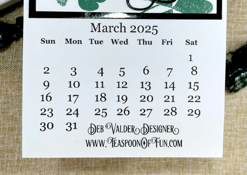 2025 March Calendar Template. All products can be purchased in our Teaspoon Of Fun Paper Crafting Shop at www.TeaspoonOfFun.com/SHOP.
