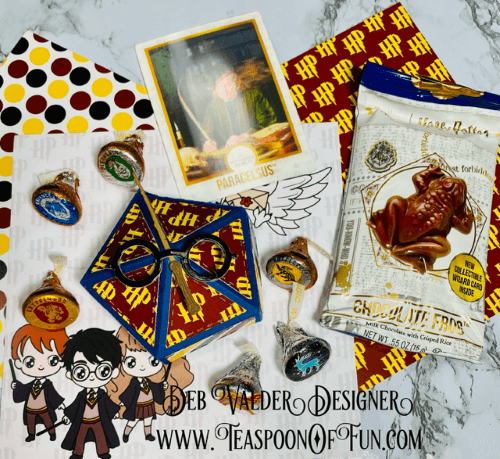 Harry Potter Inspired Pyramid Box. All products can be purchased in our Teaspoon Of Fun Paper Crafting Shop at www.TeaspoonOfFun.com/SHOP.
