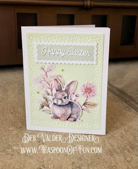 Embossed Easter Spring Memories. All products can be purchased in our Teaspoon Of Fun Paper Crafting Shop at www.TeaspoonOfFun.com/SHOP.