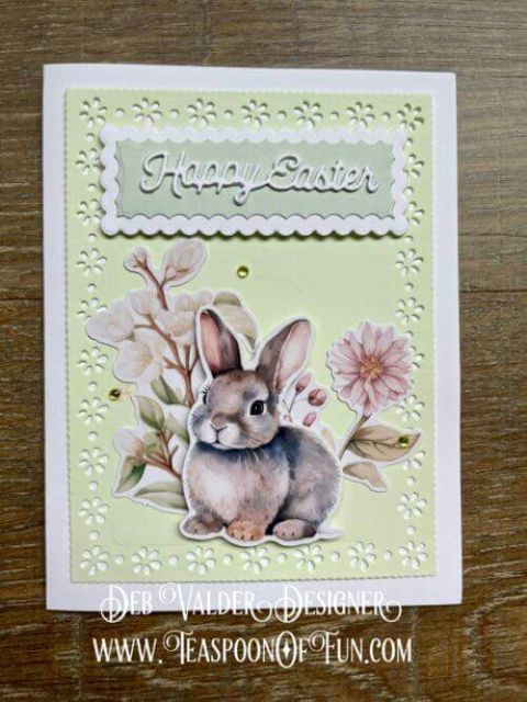 Embossed Easter Spring Memories. All products can be purchased in our Teaspoon Of Fun Paper Crafting Shop at www.TeaspoonOfFun.com/SHOP.