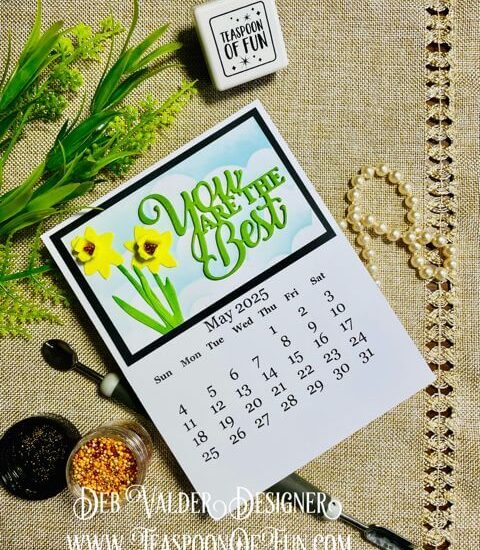 2025 April Calendar Template. All products can be purchased in our Teaspoon Of Fun Paper Crafting Shop at www.TeaspoonOfFun.com/SHOP.