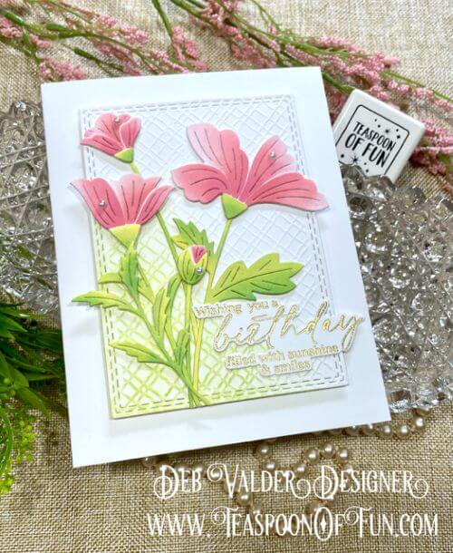 Petal Perfection Stencil & Die. All products can be purchased in our Teaspoon Of Fun Paper Crafting Shop at www.TeaspoonOfFun.com/SHOP.