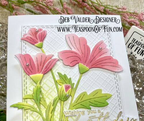 Petal Perfection Stencil & Die. All products can be purchased in our Teaspoon Of Fun Paper Crafting Shop at www.TeaspoonOfFun.com/SHOP.