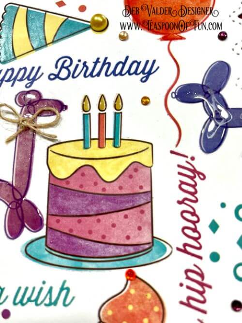 Birthday Party Rub-on Transfers. All products can be purchased in our Teaspoon Of Fun Paper Crafting Shop at www.TeaspoonOfFun.com/SHOP.