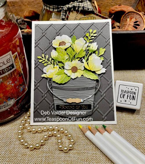 Garden Pail Bouquet. All products can be purchased in our Teaspoon Of Fun Paper Crafting Shop at www.TeaspoonOfFun.com/SHOP.