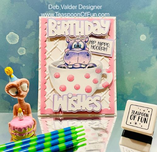 Happy Happy Hippos. All products can be purchased in our Teaspoon Of Fun Paper Crafting Shop at www.TeaspoonOfFun.com/SHOP.