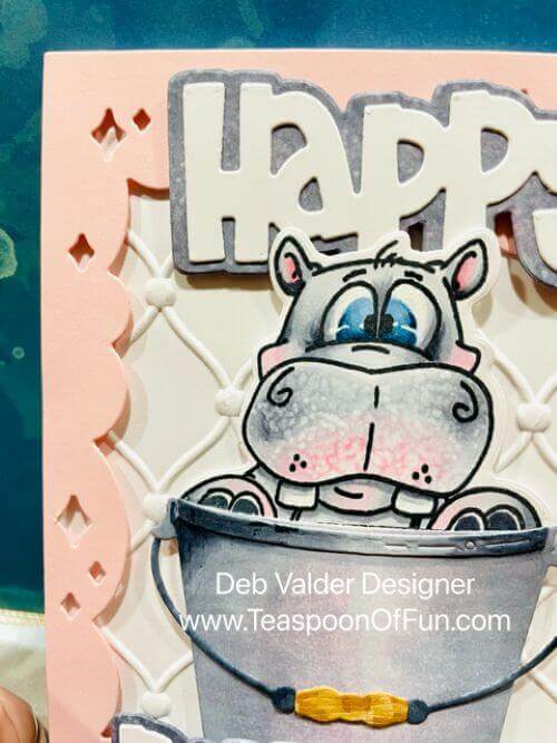 Happy Happy Hippos. All products can be purchased in our Teaspoon Of Fun Paper Crafting Shop at www.TeaspoonOfFun.com/SHOP.