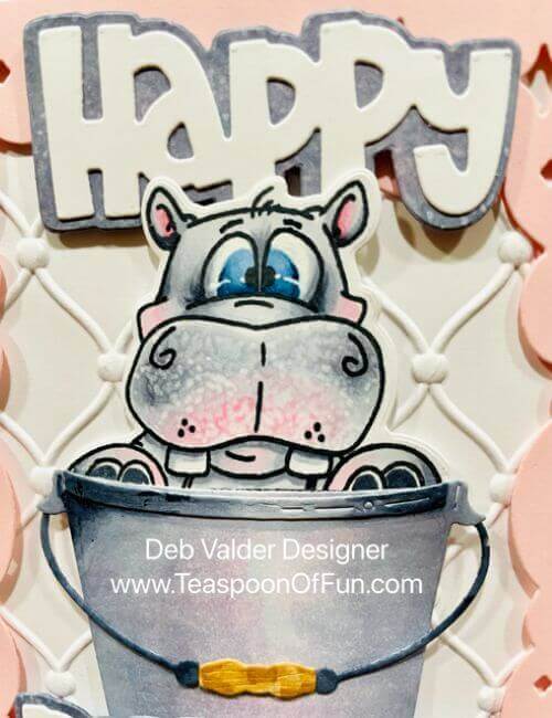 Happy Happy Hippos. All products can be purchased in our Teaspoon Of Fun Paper Crafting Shop at www.TeaspoonOfFun.com/SHOP.