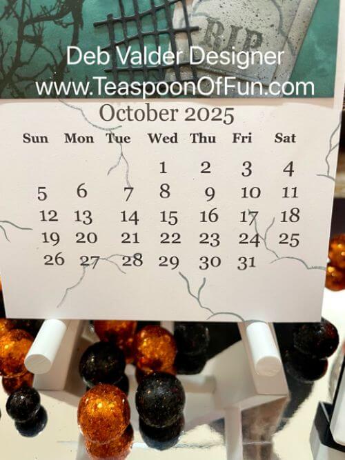 October 2025 Calendar Template. All products can be purchased in our Teaspoon Of Fun Paper Crafting Shop at www.TeaspoonOfFun.com/SHOP.