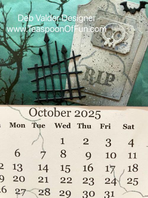 October 2025 Calendar Template. All products can be purchased in our Teaspoon Of Fun Paper Crafting Shop at www.TeaspoonOfFun.com/SHOP.