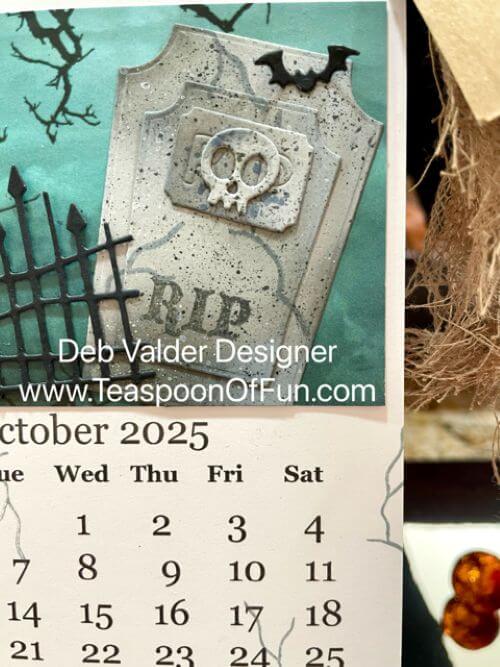 October 2025 Calendar Template. All products can be purchased in our Teaspoon Of Fun Paper Crafting Shop at www.TeaspoonOfFun.com/SHOP.
