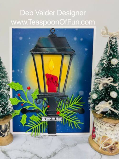Old Fashion Christmas Lamp Post. All products can be purchased in our Teaspoon Of Fun Paper Crafting Shop at www.TeaspoonOfFun.com/SHOP.