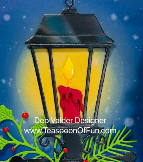 Old Fashion Christmas Lamp Post. All products can be purchased in our Teaspoon Of Fun Paper Crafting Shop at www.TeaspoonOfFun.com/SHOP.