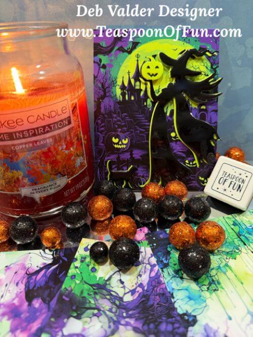 Witch Whispers for Halloween. All products can be purchased in our Teaspoon Of Fun Paper Crafting Shop at www.TeaspoonOfFun.com/shop.
