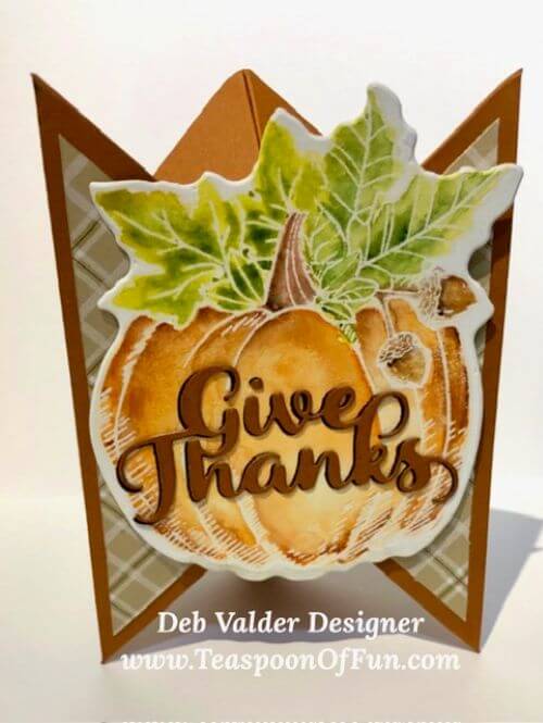 Pop Out Trifold Thanksgiving. All products can be purchased in our Teaspoon Of Fun Paper Crafting Shop at www.TeaspoonOfFun.com/SHOP.