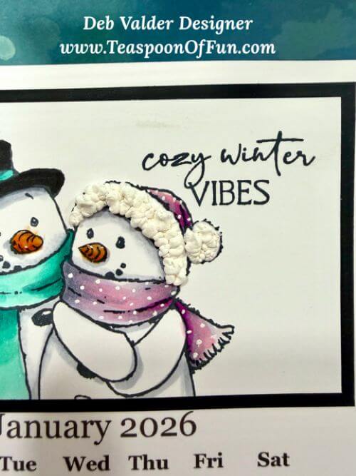 2026 January Calendar Template. All products can be purchased from Teaspoon Of Fun's Paper Crafting Shop at www.TeaspoonOfFun.com/SHOP