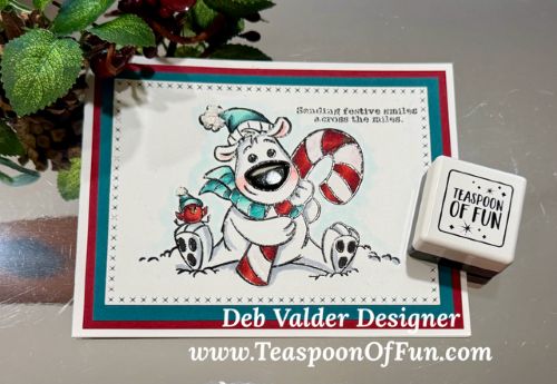 Candy Cane Christmas Bear. All products can be purchased from Teaspoon Of Fun's Paper Crafting Shop at www.TeaspoonOfFun.com/SHOP