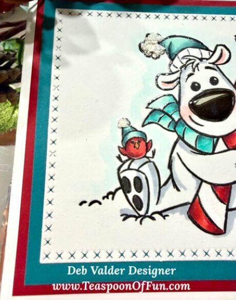 Candy Cane Christmas Bear. All products can be purchased from Teaspoon Of Fun's Paper Crafting Shop at www.TeaspoonOfFun.com/SHOP