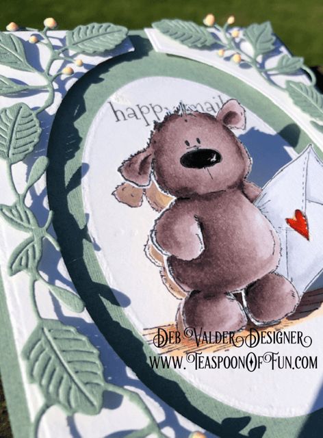 Stuffie LOVES Happy Mail. All products can be purchased in our Teaspoon Of Fun Paper Crafting Shop at www.TeaspoonOfFun.com/SHOP.