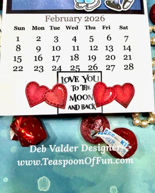 2026 February Calendar Template. All products can be purchased from Teaspoon Of Fun's Paper Crafting Shop at www.TeaspoonOfFun.com/SHOP