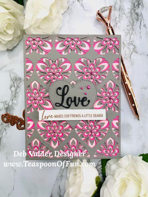 Elegant Deep Heart Layers. All products can be purchased from Teaspoon Of Fun's Paper Crafting Shop at www.TeaspoonOfFun.com/SHOP.