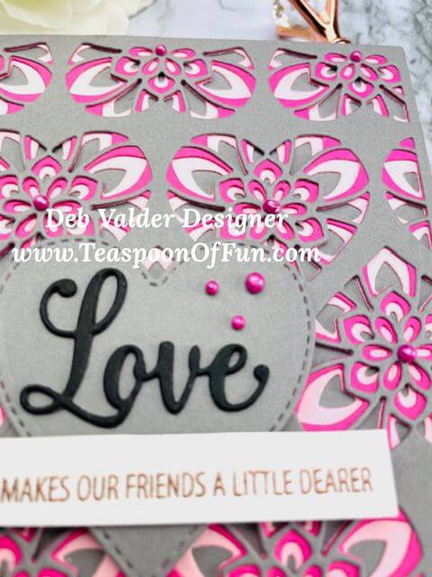 Elegant Deep Heart Layers. All products can be purchased from Teaspoon Of Fun's Paper Crafting Shop at www.TeaspoonOfFun.com/SHOP.