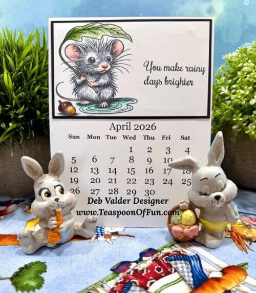 2026 April Calendar Template. All products can be purchased from Teaspoon Of Fun's Paper Crafting Shop at www.TeaspoonOfFun.com/SHOP