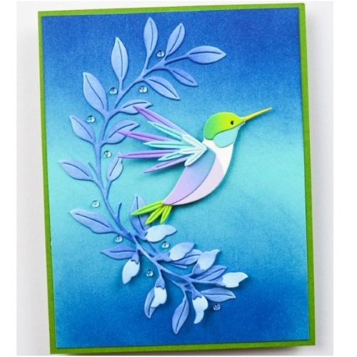 Soaring Hummingbird on Anemone Blooms. All products can be purchased in our Teaspoon Of Fun Paper Crafting Shop at www.TeaspoonOfFun.com/SHOP.