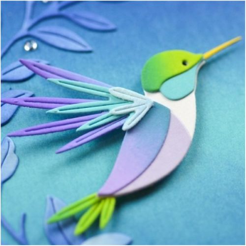 Soaring Hummingbird on Anemone Blooms. All products can be purchased in our Teaspoon Of Fun Paper Crafting Shop at www.TeaspoonOfFun.com/SHOP.