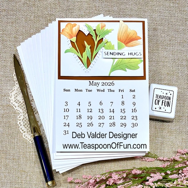 2026 May Calendar Template. All products can be purchased from Teaspoon Of Fun's Paper Crafting Shop at www.TeaspoonOfFun.com/SHOP