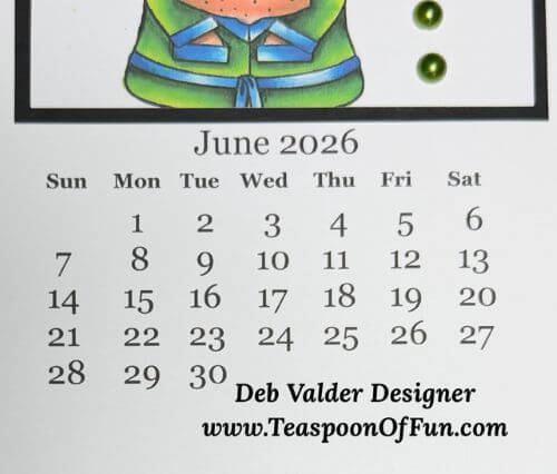 2026 June Calendar Template. All products can be purchased from Teaspoon Of Fun's Paper Crafting Shop at www.TeaspoonOfFun.com/SHOP