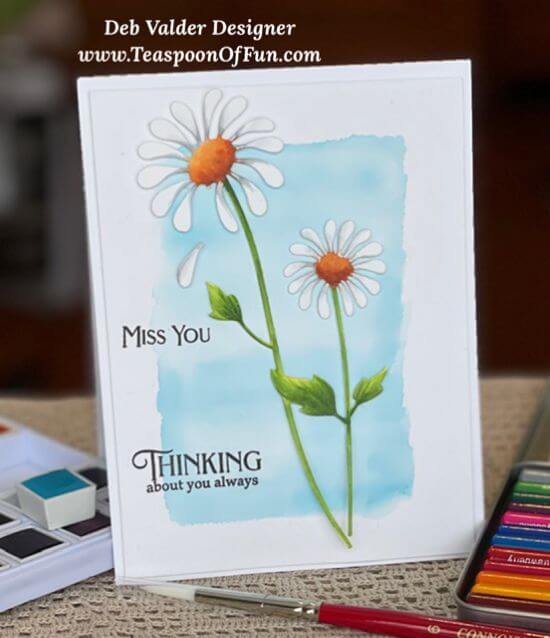 Sweet and Simple Delightful Daisy. All products can be purchased in our Teaspoon Of Fun Paper Crafting Shop at www.TeaspoonOfFun.com/SHOP.