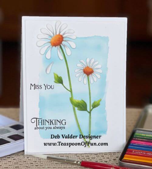 Sweet and Simple Delightful Daisy. All products can be purchased in our Teaspoon Of Fun Paper Crafting Shop at www.TeaspoonOfFun.com/SHOP.