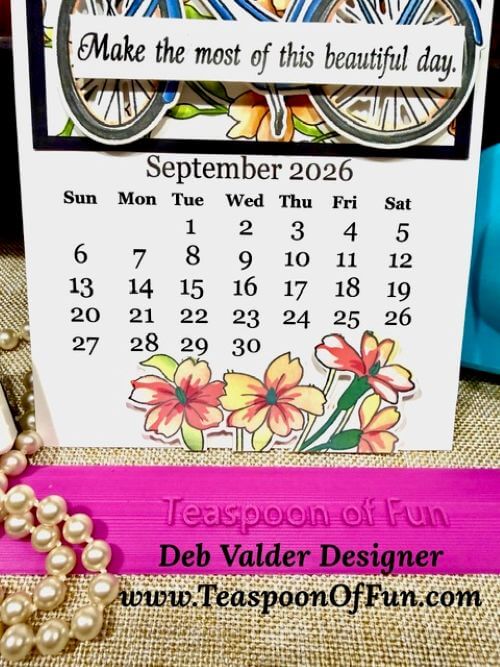 2026 September Calendar Template. All products can be purchased from Teaspoon Of Fun's Paper Crafting Shop at www.TeaspoonOfFun.com/SHOP