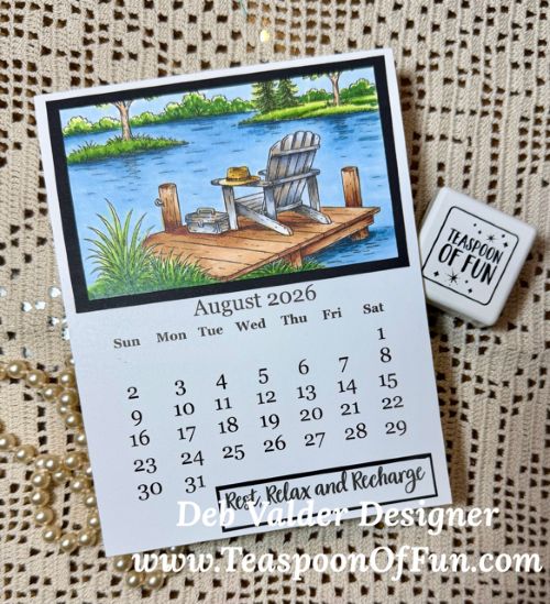 2026 August Calendar Template. All products can be purchased from Teaspoon Of Fun's Paper Crafting Shop at www.TeaspoonOfFun.com/SHOP