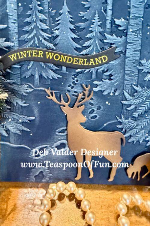 Snowy Footpath Leads Forest Friends. All products can be purchased in our Teaspoon Of Fun Paper Crafting Shop at www.TeaspoonOfFun.com/SHOP.