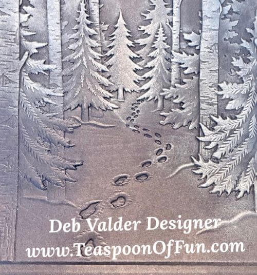 Snowy Footpath Leads Forest Friends. All products can be purchased in our Teaspoon Of Fun Paper Crafting Shop at www.TeaspoonOfFun.com/SHOP.