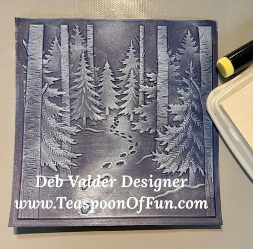 Snowy Footpath Leads Forest Friends. All products can be purchased in our Teaspoon Of Fun Paper Crafting Shop at www.TeaspoonOfFun.com/SHOP.