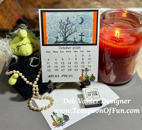 2026 October Calendar Template. All products can be purchased in our Teaspoon Of Fun Paper Crafting Shop at www.TeaspoonOfFun.com/SHOP.