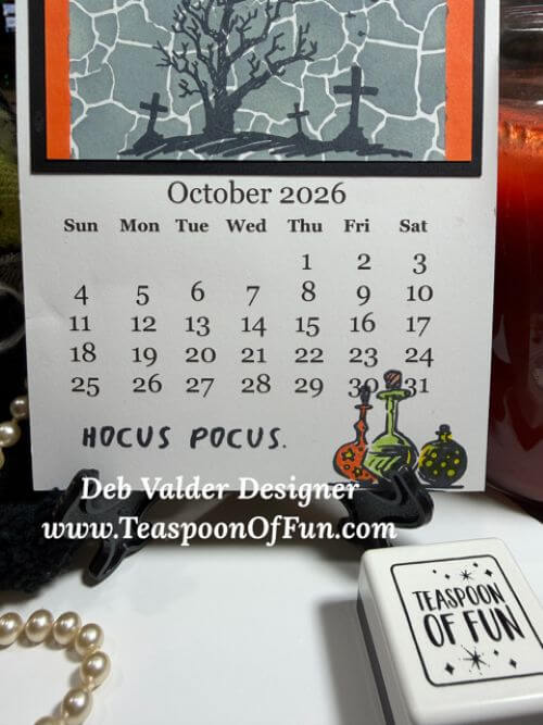2026 October Calendar Template. All products can be purchased in our Teaspoon Of Fun Paper Crafting Shop at www.TeaspoonOfFun.com/SHOP.