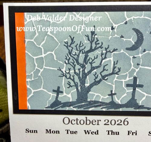 2026 October Calendar Template. All products can be purchased in our Teaspoon Of Fun Paper Crafting Shop at www.TeaspoonOfFun.com/SHOP.
