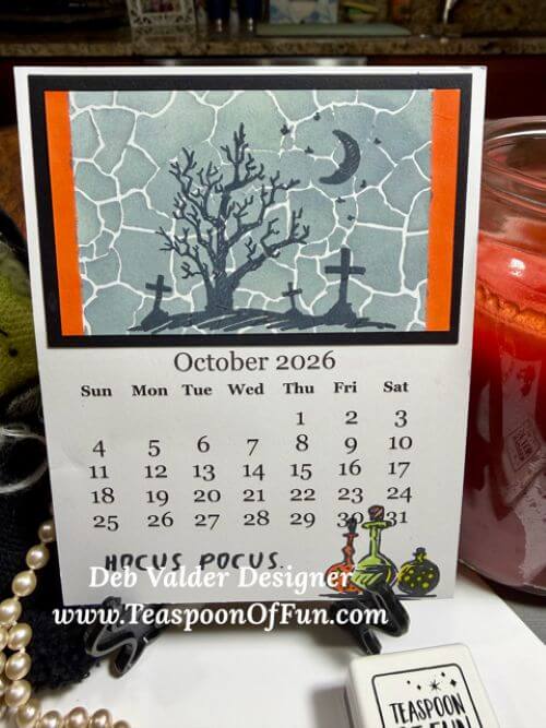 2026 October Calendar Template. All products can be purchased in our Teaspoon Of Fun Paper Crafting Shop at www.TeaspoonOfFun.com/SHOP.