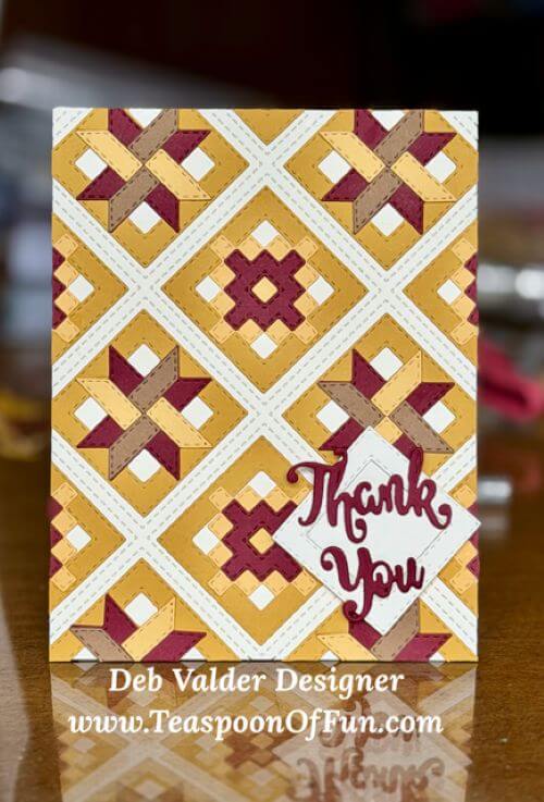 Patchwork Pathways Card Quilting. All products can be purchased in our Teaspoon Of Fun Paper Crafting Shop at www.TeaspoonOfFun.com/SHOP.
