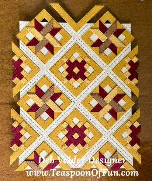 Patchwork Pathways Card Quilting. All products can be purchased in our Teaspoon Of Fun Paper Crafting Shop at www.TeaspoonOfFun.com/SHOP.