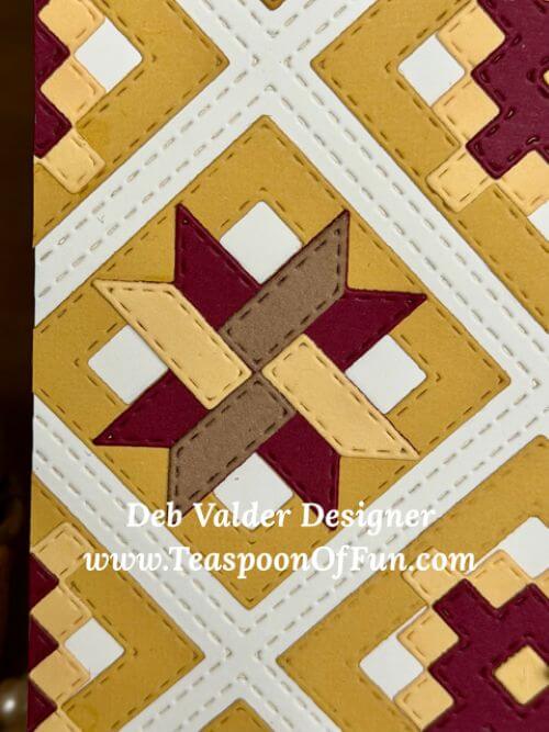 Patchwork Pathways Card Quilting. All products can be purchased in our Teaspoon Of Fun Paper Crafting Shop at www.TeaspoonOfFun.com/SHOP.