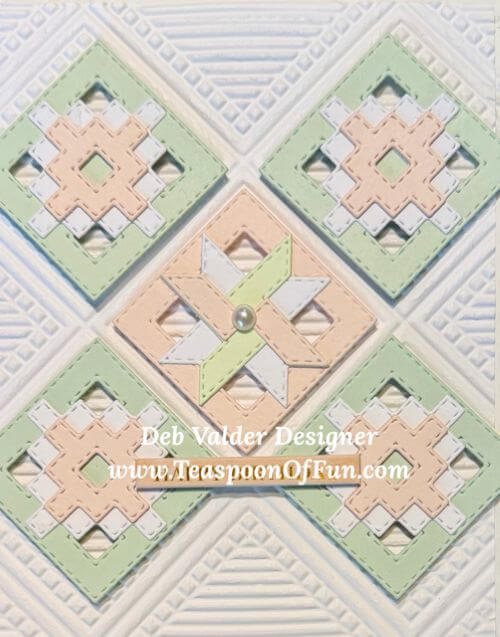Quilting On My Homemade Cards. All products can be purchased in our Teaspoon Of Fun Paper Crafting Shop at www.TeaspoonOfFun.com/SHOP.