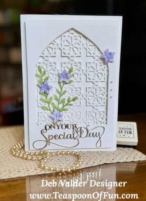 Treasured Wedding Wishes Card. All products can be purchased in our Teaspoon Of Fun Paper Crafting Shop at www.TeaspoonOfFun.com/SHOP.