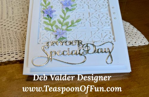 Treasured Wedding Wishes Card. All products can be purchased in our Teaspoon Of Fun Paper Crafting Shop at www.TeaspoonOfFun.com/SHOP.