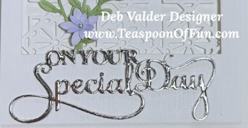 Treasured Wedding Wishes Card. All products can be purchased in our Teaspoon Of Fun Paper Crafting Shop at www.TeaspoonOfFun.com/SHOP.