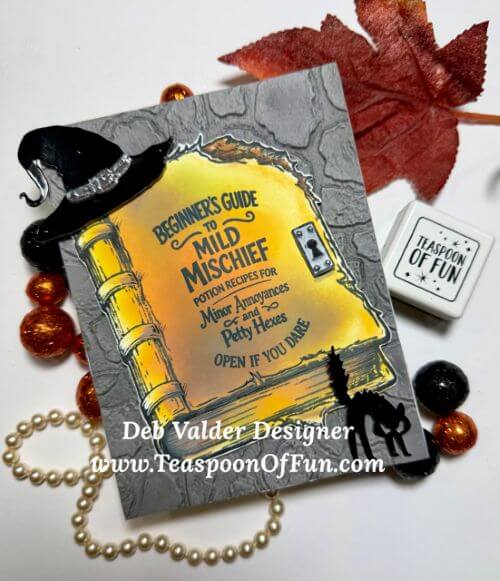Spooky Spell Book & Potions. All products can be purchased in our Teaspoon Of Fun Paper Crafting Shop at www.TeaspoonOfFun.com/SHOP.